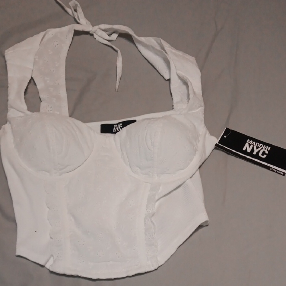 Women's White Halter Top